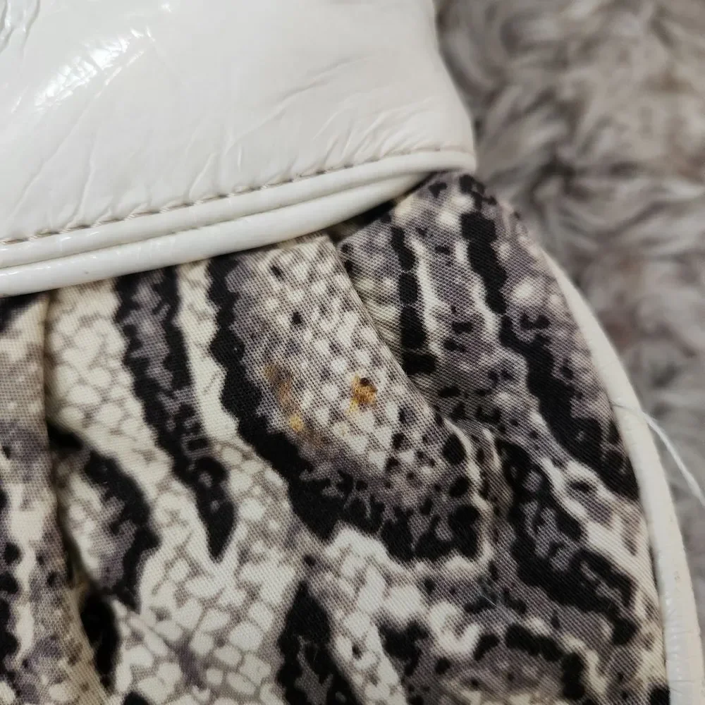 Unbranded Snakeskin Print White‎ Vegan Leather Handbag